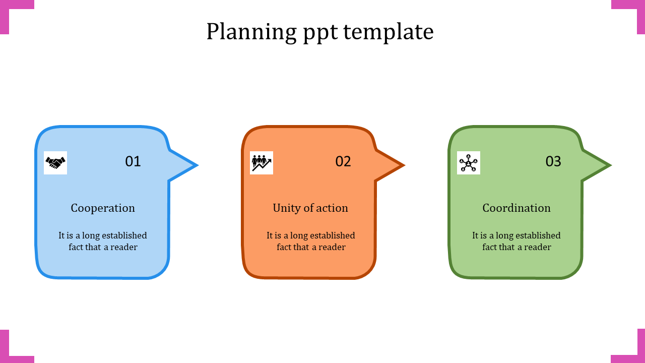Free - Stunning PowerPoint Planning Template With Three Node